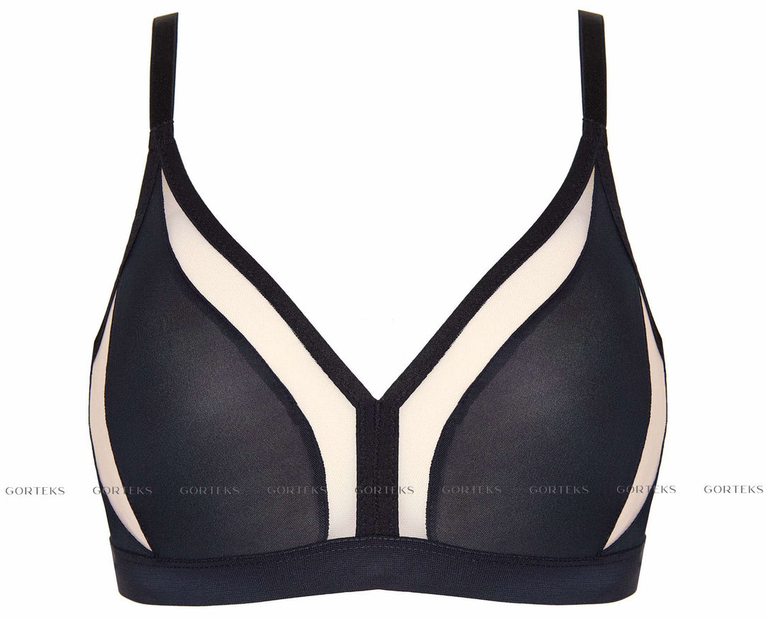 MERIDA WIRELESS SOFT BRA BLACK-BEIGE