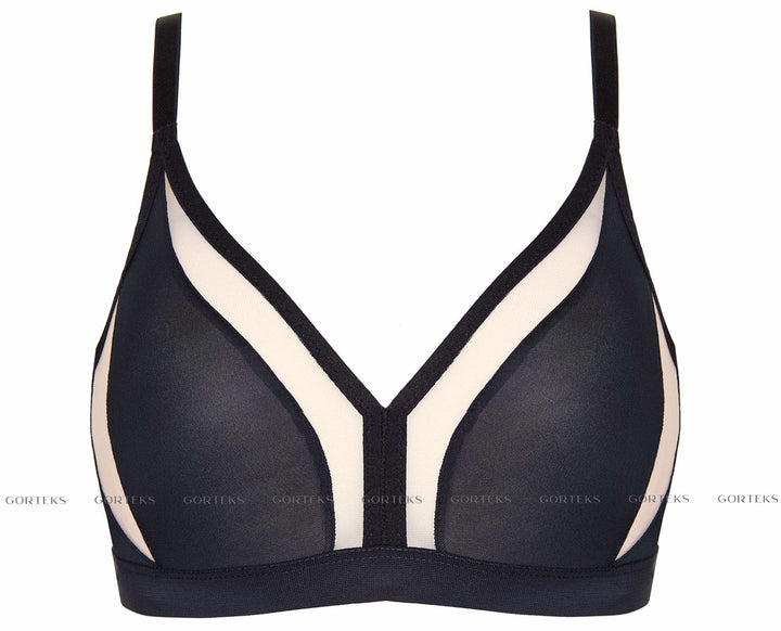 MERIDA WIRELESS SOFT BRA BLACK-BEIGE