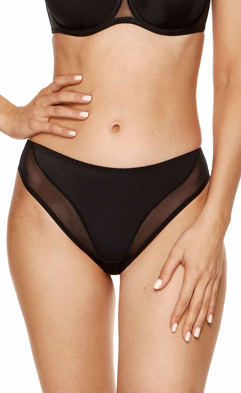 Zara Brazilian thong with smooth double tulle back for invisible wear and flattering fit