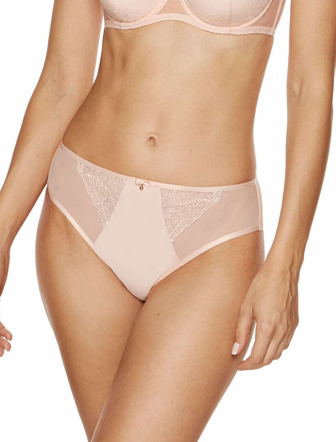 Charme black panties with embroidered jersey front and double tulle back for no-VPL finish, plus breathable OEKO-TEX® cotton crotch for comfort