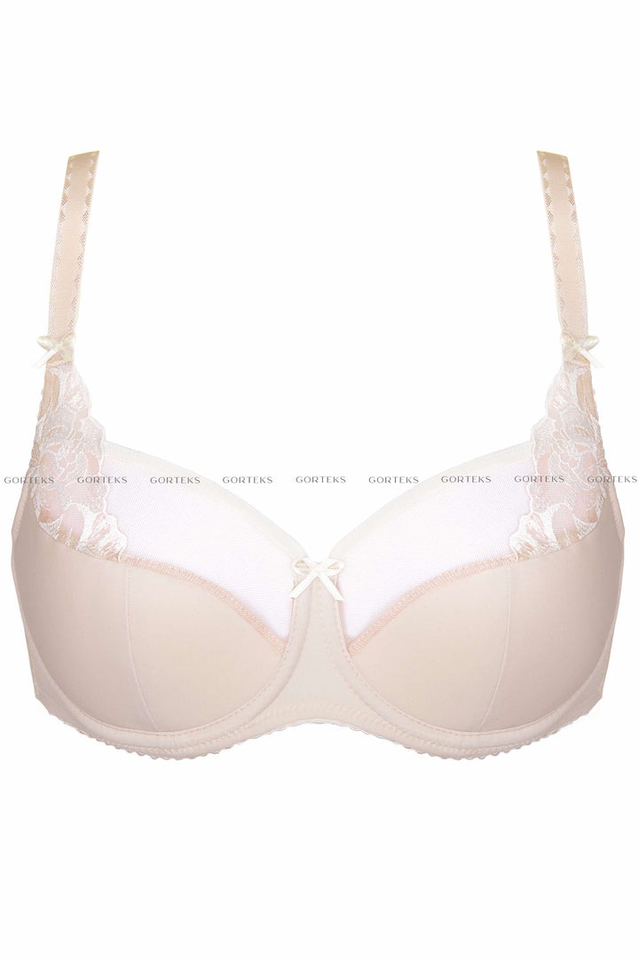 EGERIE EMBROIDERED HALF PADDED BRA BEIGE