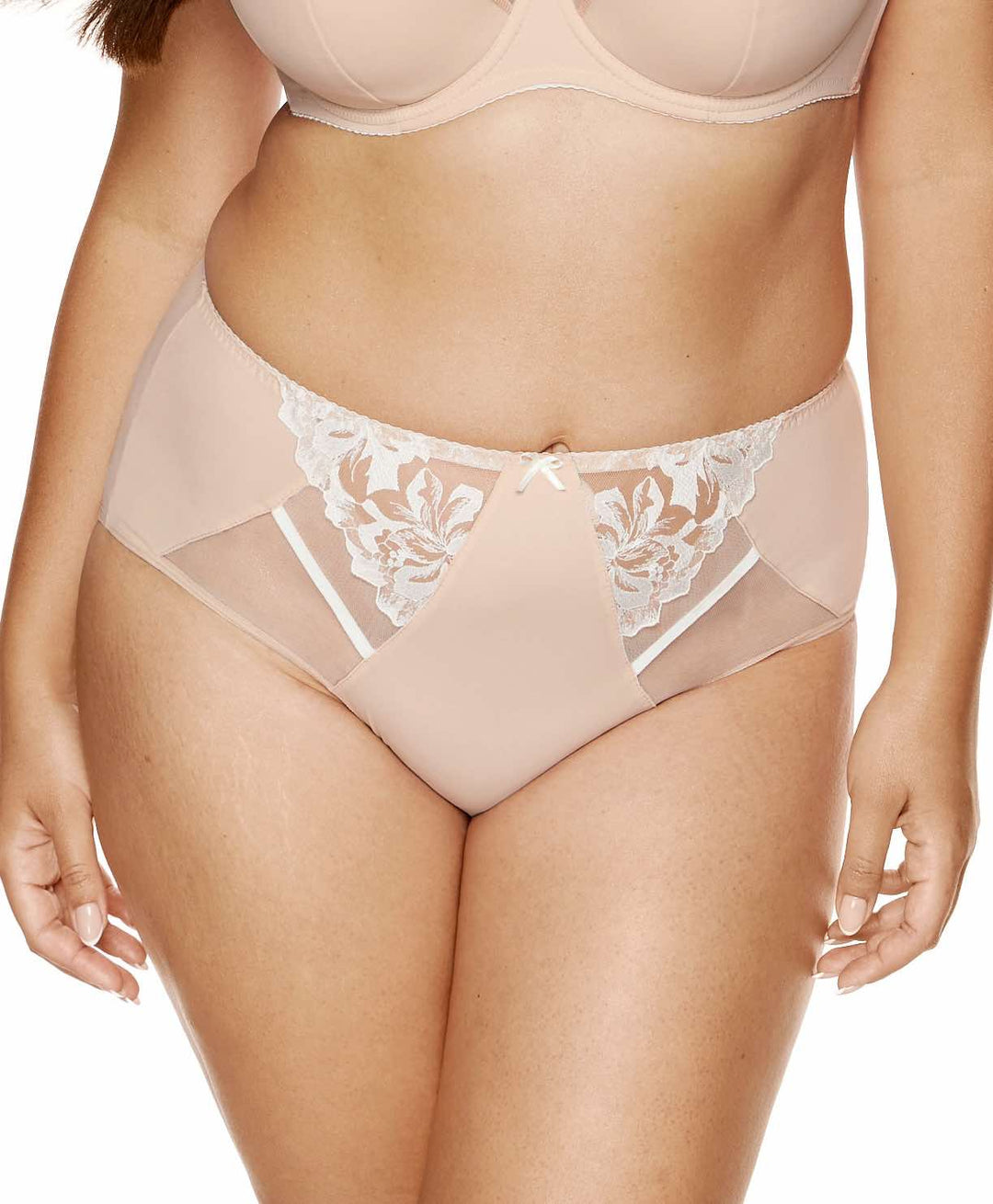 Egerie panty in soft jersey with floral embroidery, front bow, and breathable OEKO-TEX® cotton crotch for everyday elegance and comfort