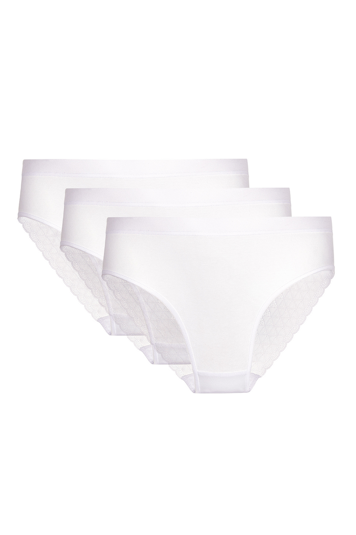 CECILY COTTON PANTY WITH LACE BACK TRIPLE PACK