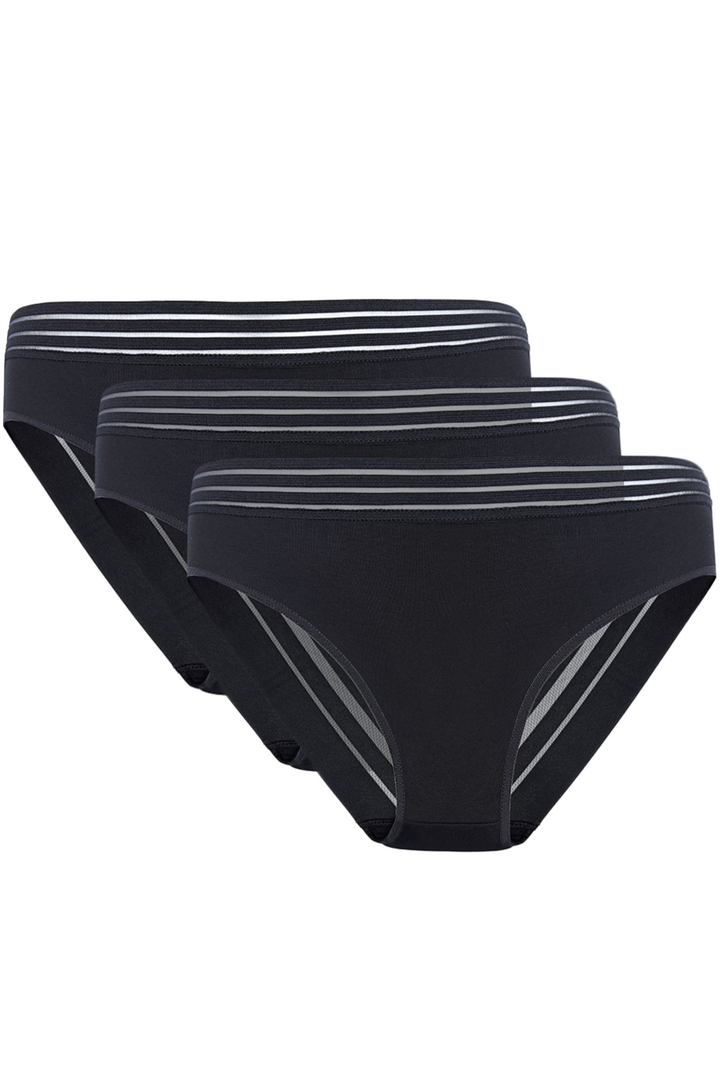 MELA COTTON PANTY WITH LACE BACK TRIPLE PACK
