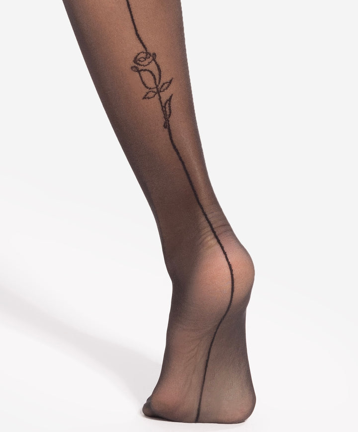 Floral Rose Art Tattoo Patterned Tights | Stylish Hosiery from Dublin