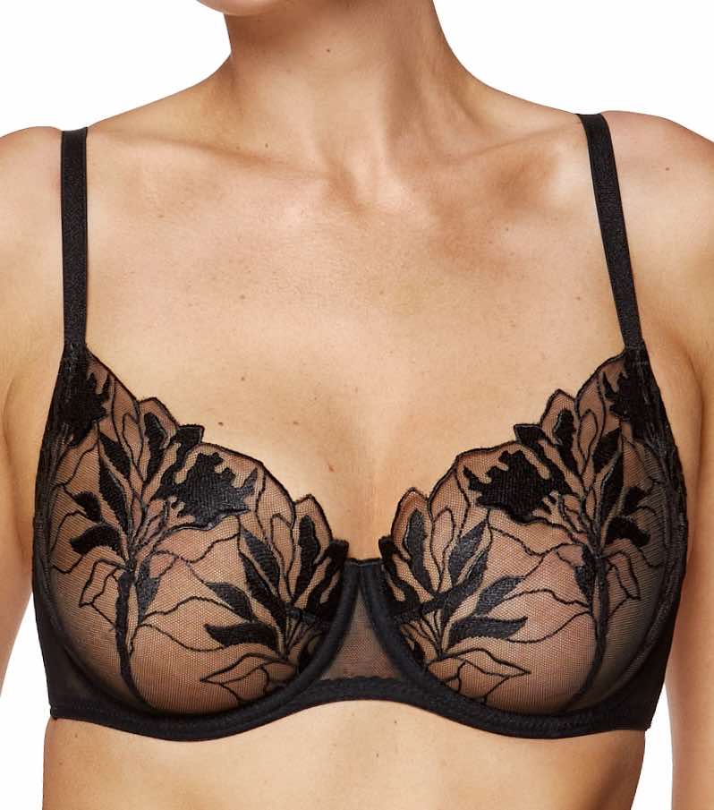 COCO EMBROIDERED SOFT BRA BLACK
