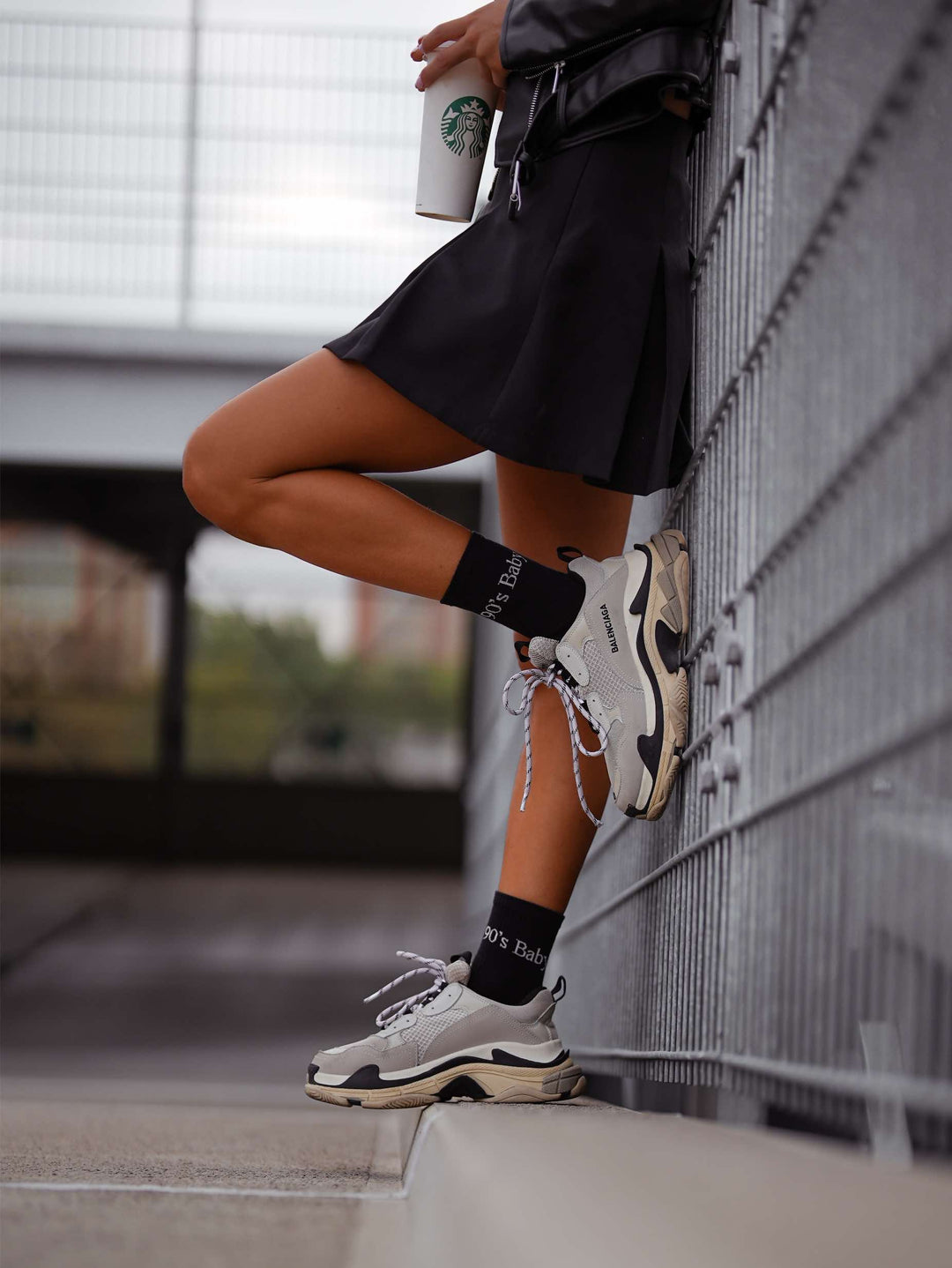 Black cotton ankle socks featuring bold “90’s Baby” design, comfortable and trendy for casual, vintage-inspired looks