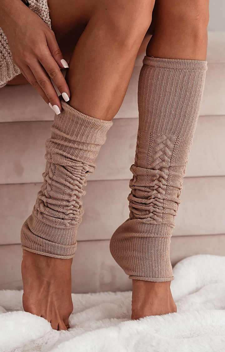 WOMEN'S COTTON OPENWORK LEG WARMERS