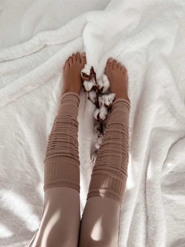 WOMEN'S COTTON OPENWORK LEG WARMERS
