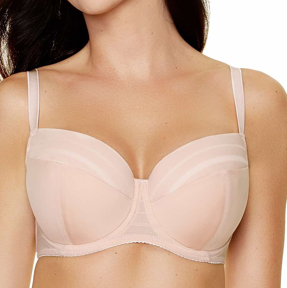 LUNA STRIPED PADDED BRA BEIGE