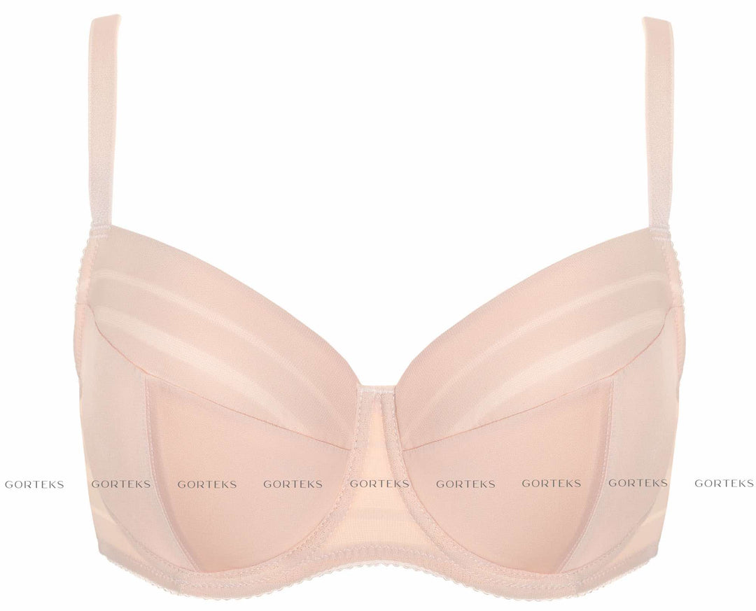 LUNA STRIPED PADDED BRA BEIGE