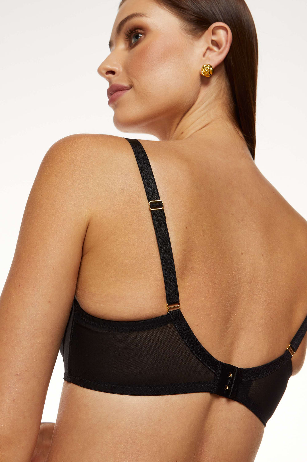 MADAME EMBROIDERED HALF PADDED BRA BLACK