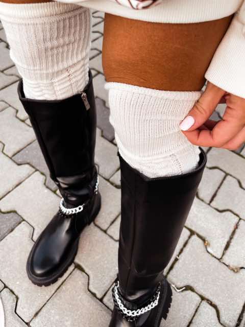 WOMEN'S COTTON OPENWORK LEG WARMERS