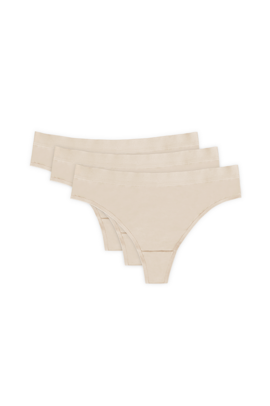 ALANA COTTON THONGS TRIPLE PACK BEIGE