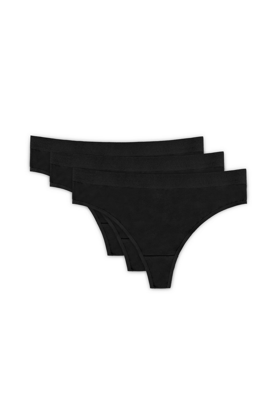ALANA COTTON THONGS TRIPLE PACK BLACK