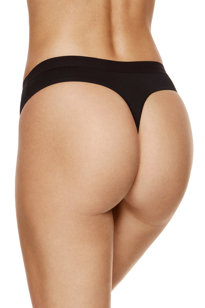 ALANA COTTON THONGS TRIPLE PACK BLACK