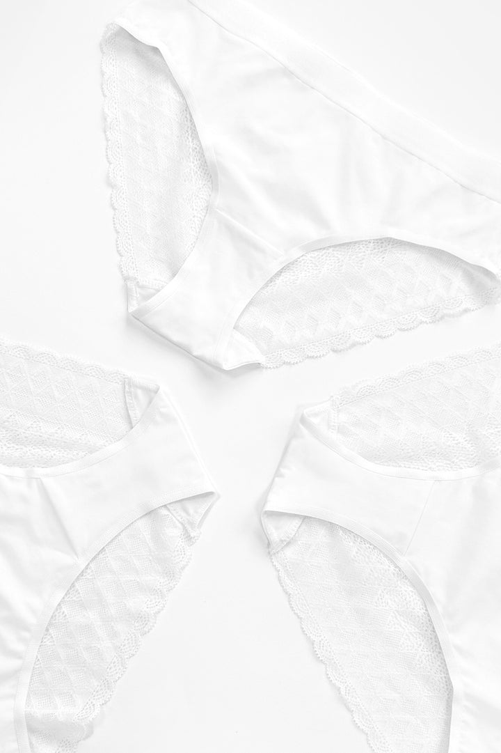 CECILY COTTON PANTY WITH LACE BACK TRIPLE PACK