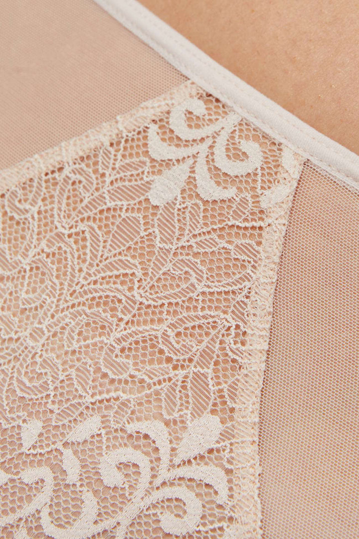 GABI HIGH WAIST LACE PANTY BEIGE