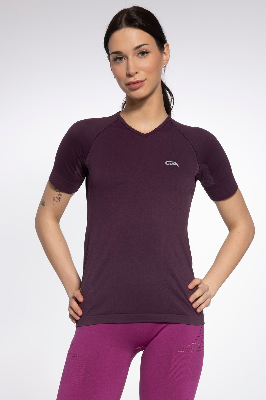Prugna Breeze women’s sports T-shirt made with cooling, moisture-wicking NILIT® BREEZE yarn and safety reflective accents